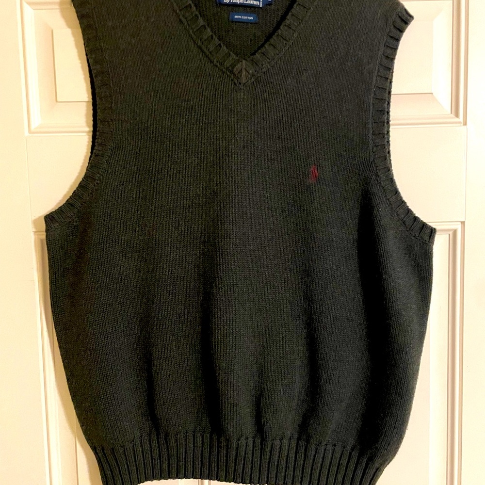 Charcoal Gray Polo by Ralph Lauren Men’s Large Sweater Vest - EUC